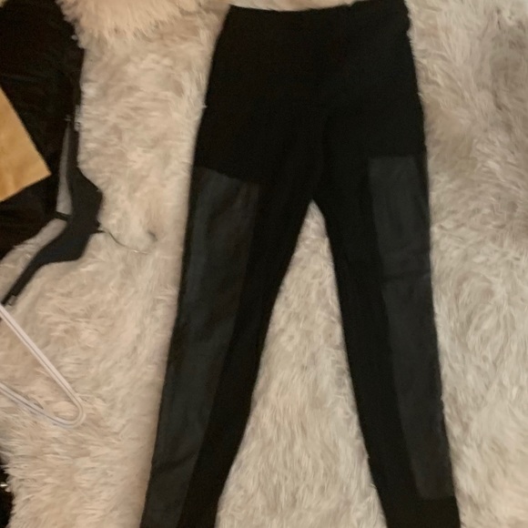 H&M Black Leggings With Leather Panels - Picture 4 of 9